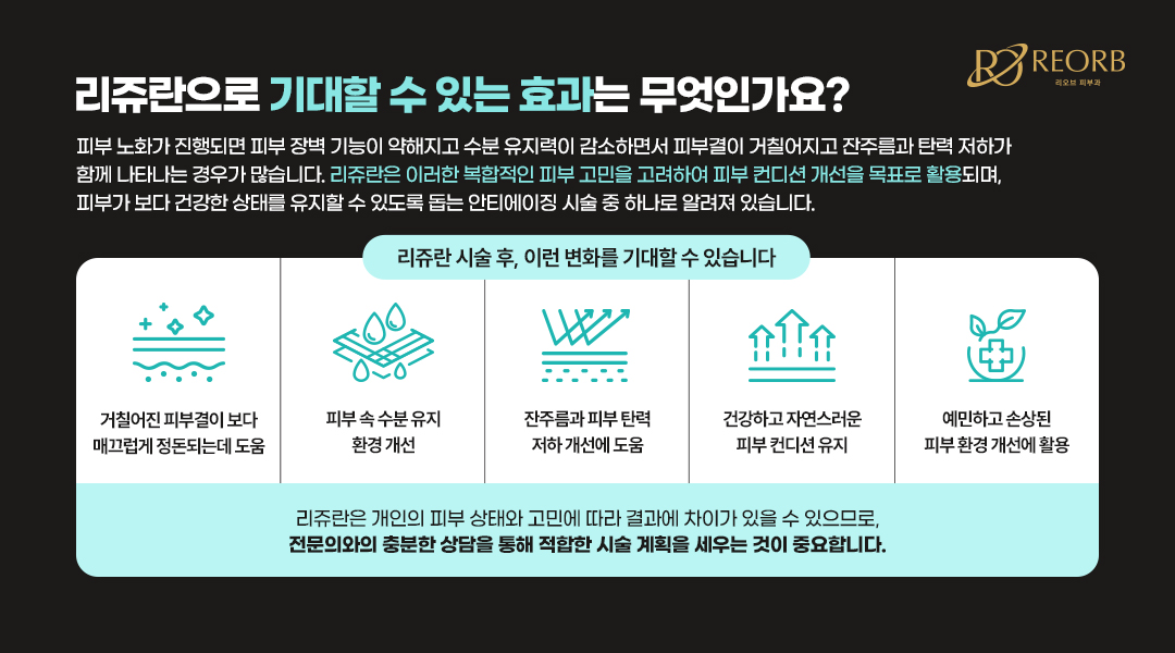 리쥬란 효과에 대해 설명한 이미지
