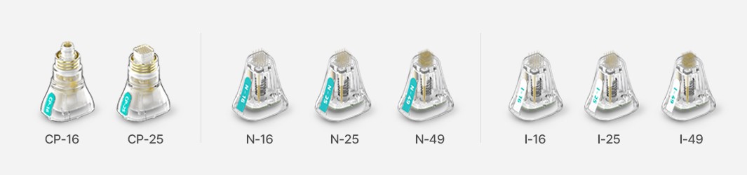 침습(멀티니들) 팁 8종류: CP-16, CP-25, N-16, N-25, N-49, I-16, I-25, I-49